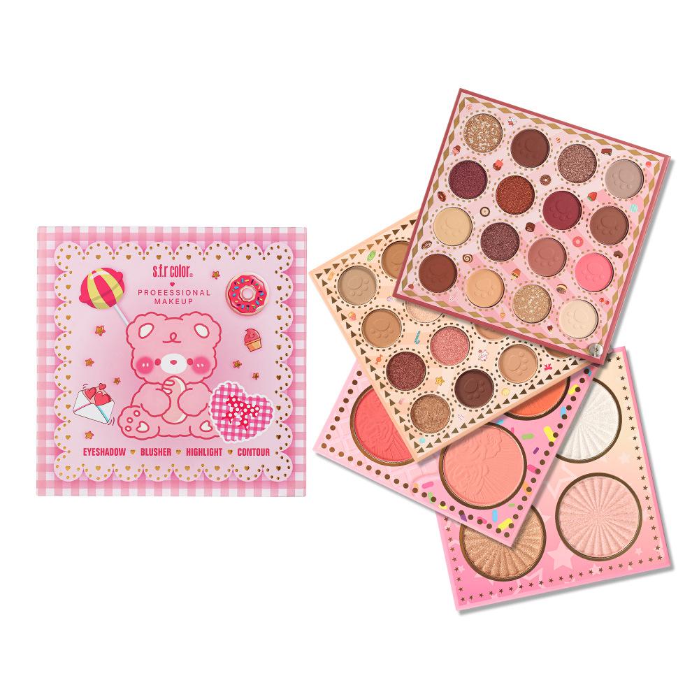 SFR 4-Layer Eyeshadow Palette: Matte, Highlighter, Blush, Multi-Use Under-Eye Shadow, Beauty Makeup Colors. 86g