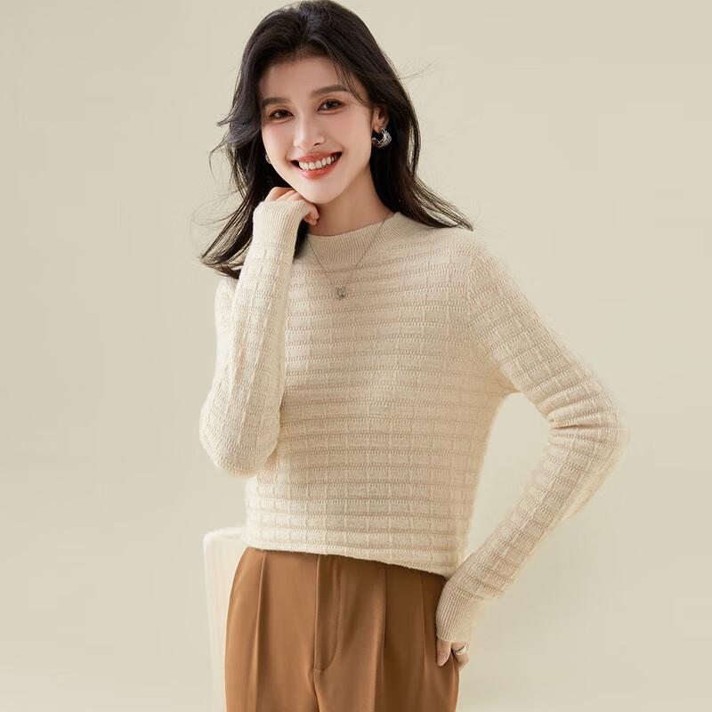

JINJU Women s 100% Cashmere Half-High Collar Sweater XL
