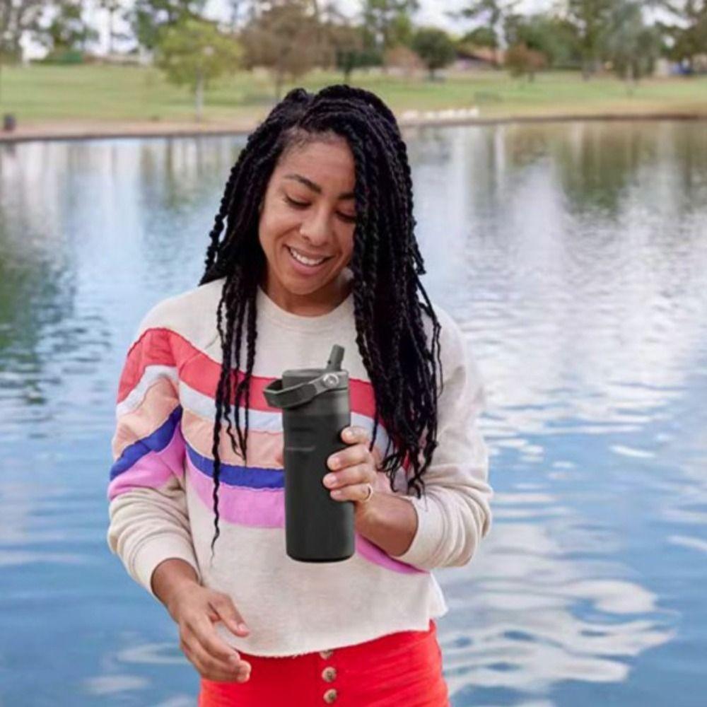Double-Layer Thermal Cup Leak Proof Vacuum Bottle Tumbler Travel Cup  Gym