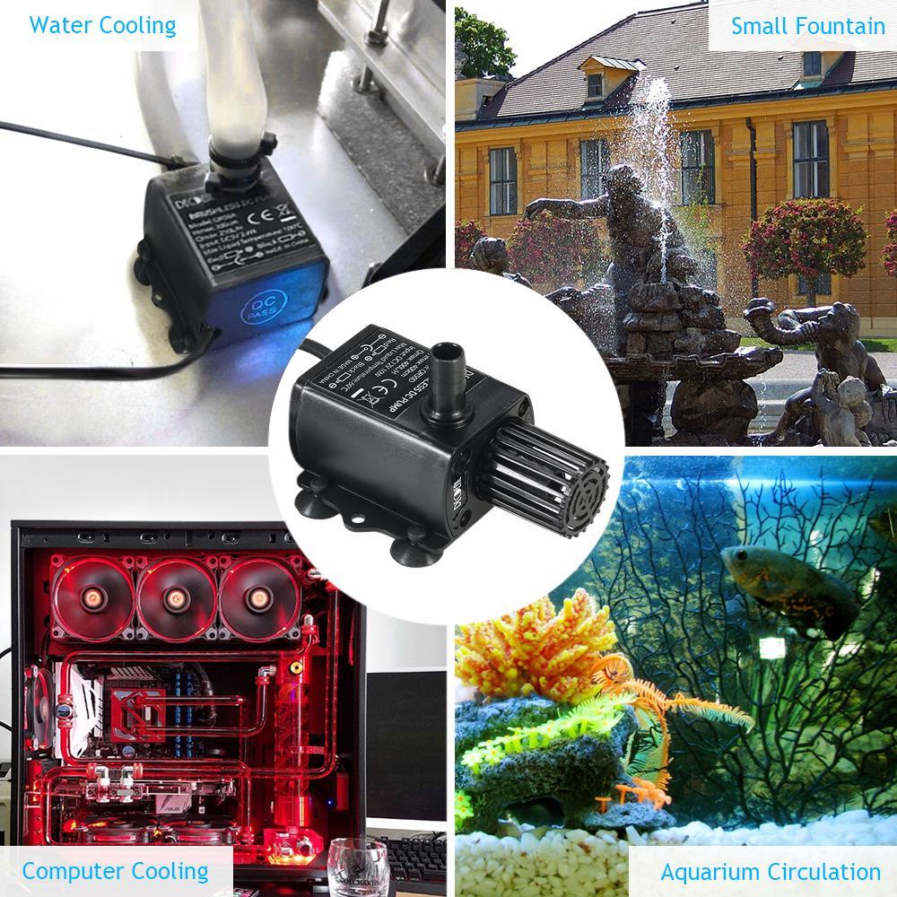 Decdeal Ultra-Quiet Mini Dc12V 6W Brushless Water Pump With 5.5*2.1Mm Female Waterproof Submersible Fountain Aquarium Circulatin