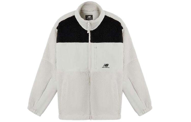 New Balance Velvet Jackets Unisex Black/White Stand Collar Moderate MDA35013-BEI S