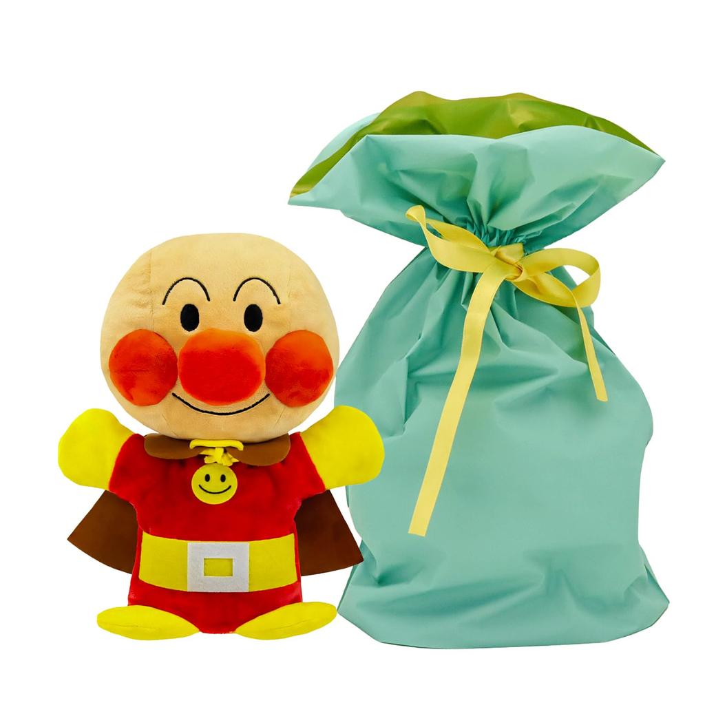 Yoshitoku Anpanman Plush Doll Kids Will Gift Wrapped In Blue with Ribbon Hand-Dancing (28cm Long) Love,