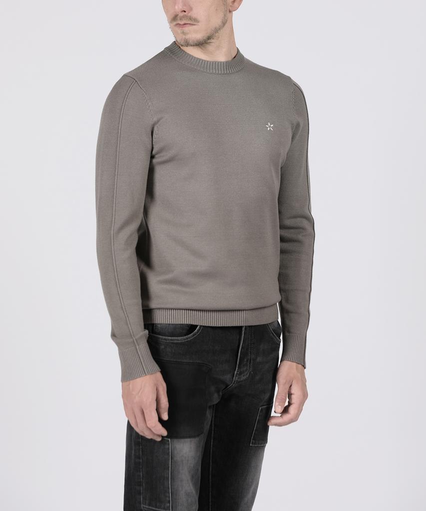 PANICALE Gray Cut-Out Crew Knit