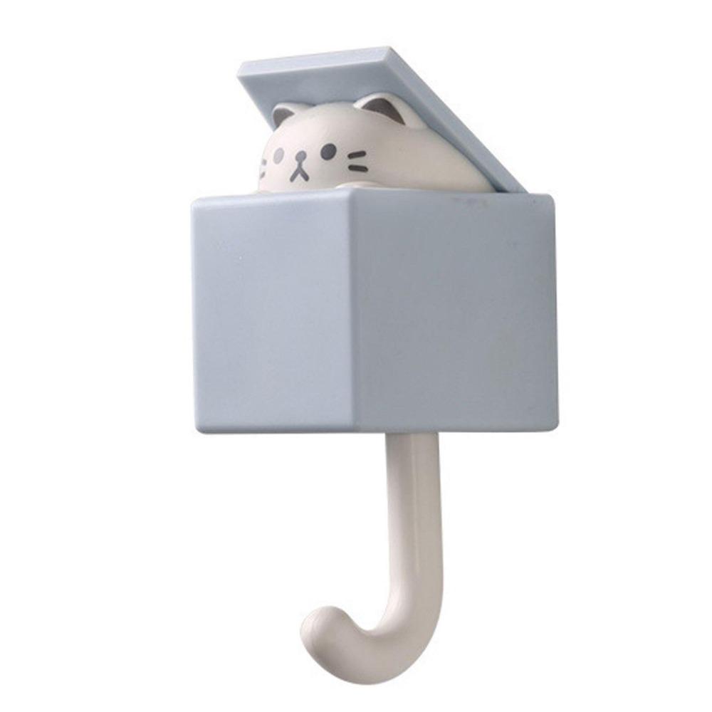 1 PCS Creative Cat Hook Cute Seamless Dormitory Bedroom Door Hangers Hooks Key Umbrella Towel Cap Coat Rack Wall Decoration