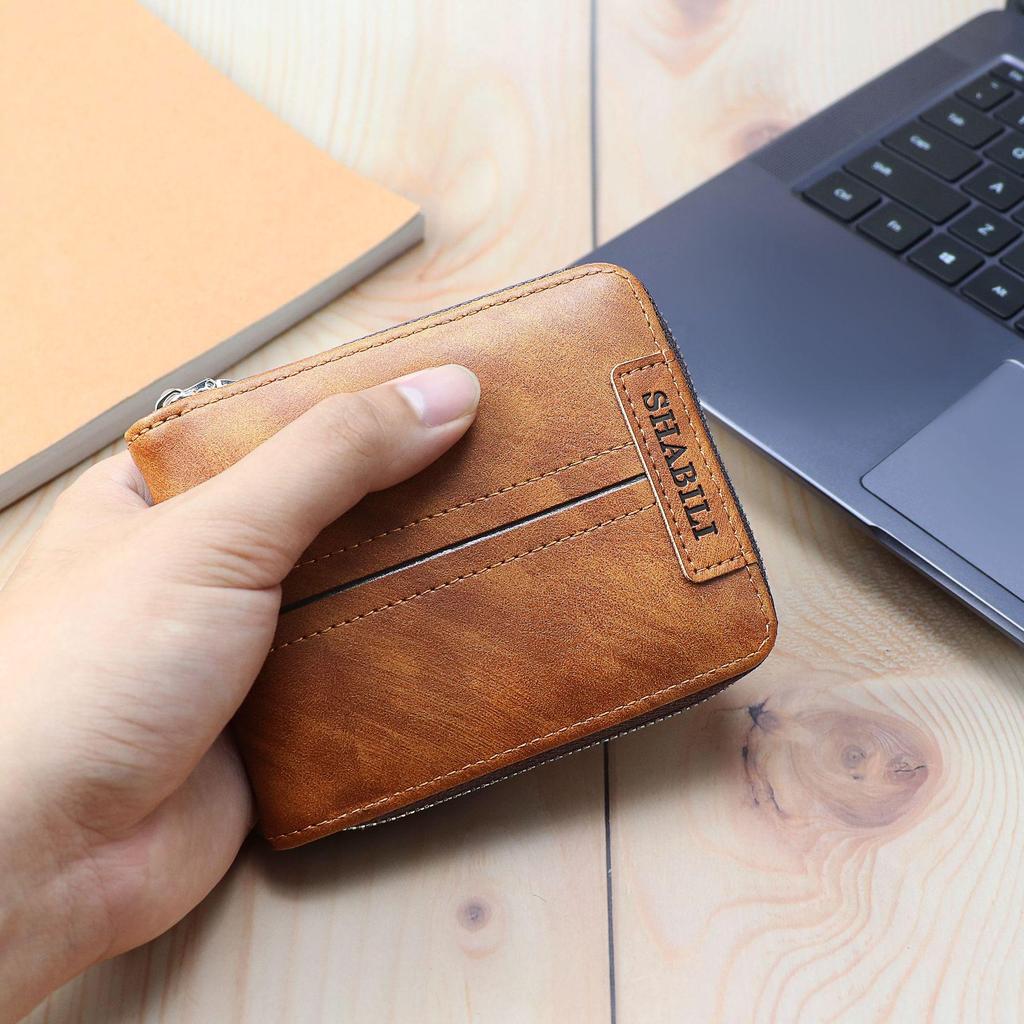 Men's Korean-Style Fashion Wallet: Classic, Large-Capacity, Multi-Card, Horizontal Zipper Design