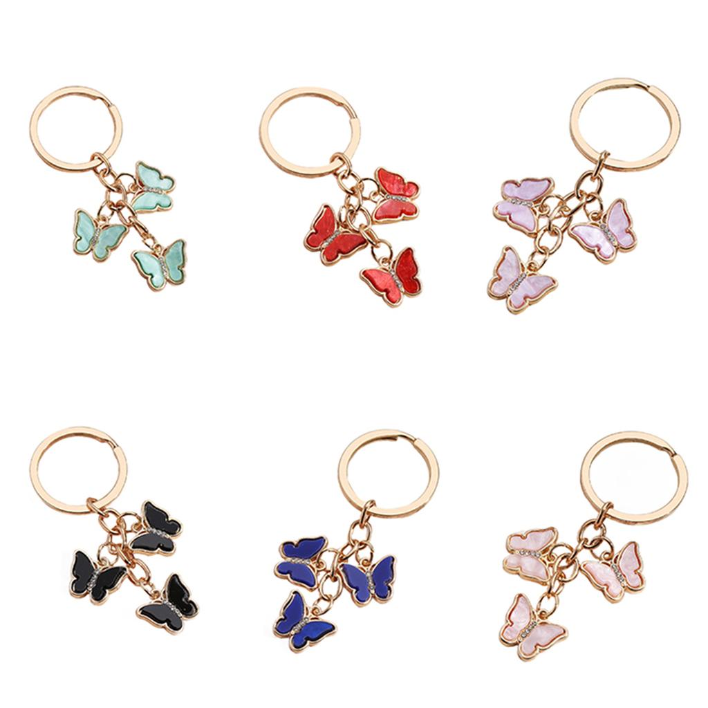 Butterfly Keychain Pendant Charms Car Keyring Hanging Ornament Party Favor for Handbag Purses Bag Wallet Decorations