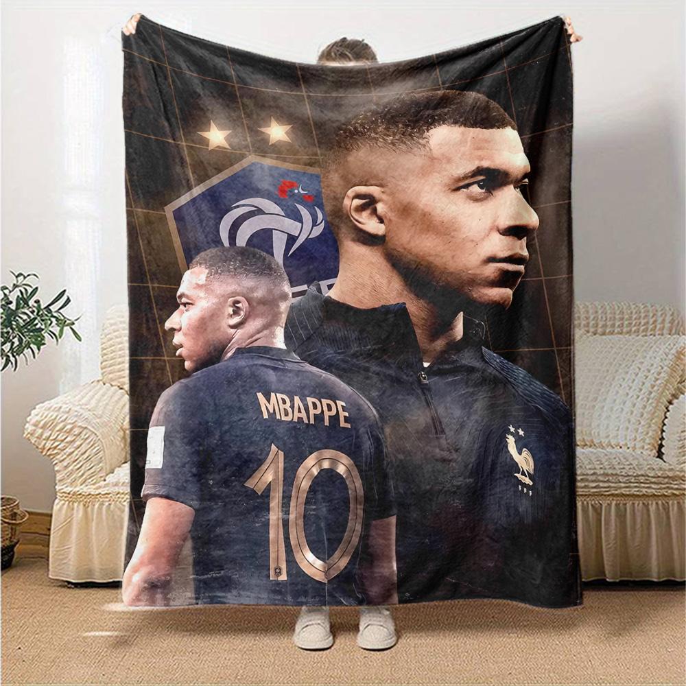 Mbappe's French Football Glory Blanket Ultra-Soft Suitable for Couch Livingroom Sofa Four Seasons Universal Stylish Decor