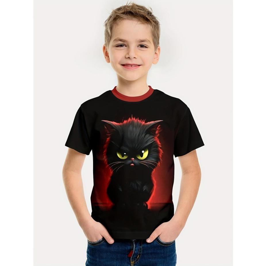 Kids T-shirts O Neck Tops Polyester Casual Sportwear Comfortable Tees Short Sleeve 3d Print T Shirt