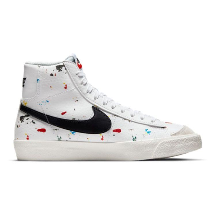 Nike Blazer Mid 77 GS Stříkající barva Dětské tenisky Bílá Plachetnicová Černá DJ2618-100