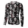 Men's Fashion Printed V-Neck Casual Long-Sleeved T-Shirt Bottoming Shirt Top