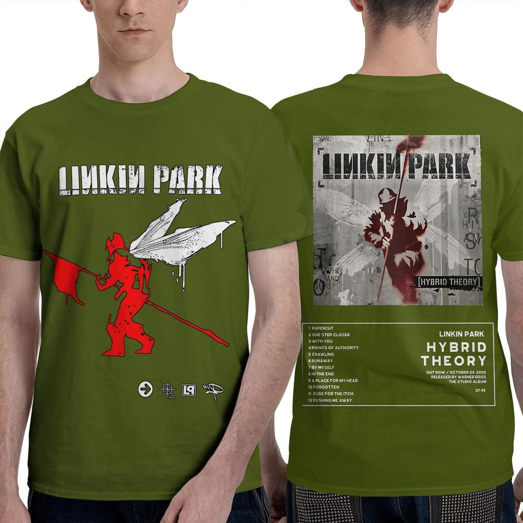 L-Linkin P-Park   Men T Shirt Band  Crazy Tee Shirt Short Sleeve Crewneck T-Shirt 100% Cotton Plus Size Clothes