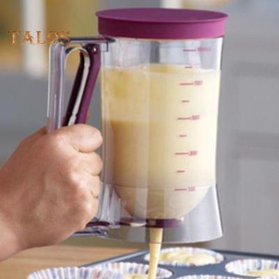 Distributeur de pâte à crêpes Sans BPA Conception sans fuite Facile à nettoyer Lignes de mesure précises Poignée ergonomique Ustensile de cuisine pour crêpes Gaufres