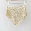 Sequined Triangular Scarf Bohemian Hollow Shawl Elegant Fart Curtain  Women