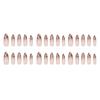 BEPAN 24pcs French Cat Eye Leopard Print Press on Nails Simple Short Nails Full Cover Wearable False Nails