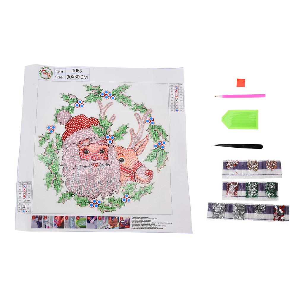 Christmas Rhinestone Painting Waterproof Texture Anti Oxidation Anti Radiation 5D Rhinestone Painting