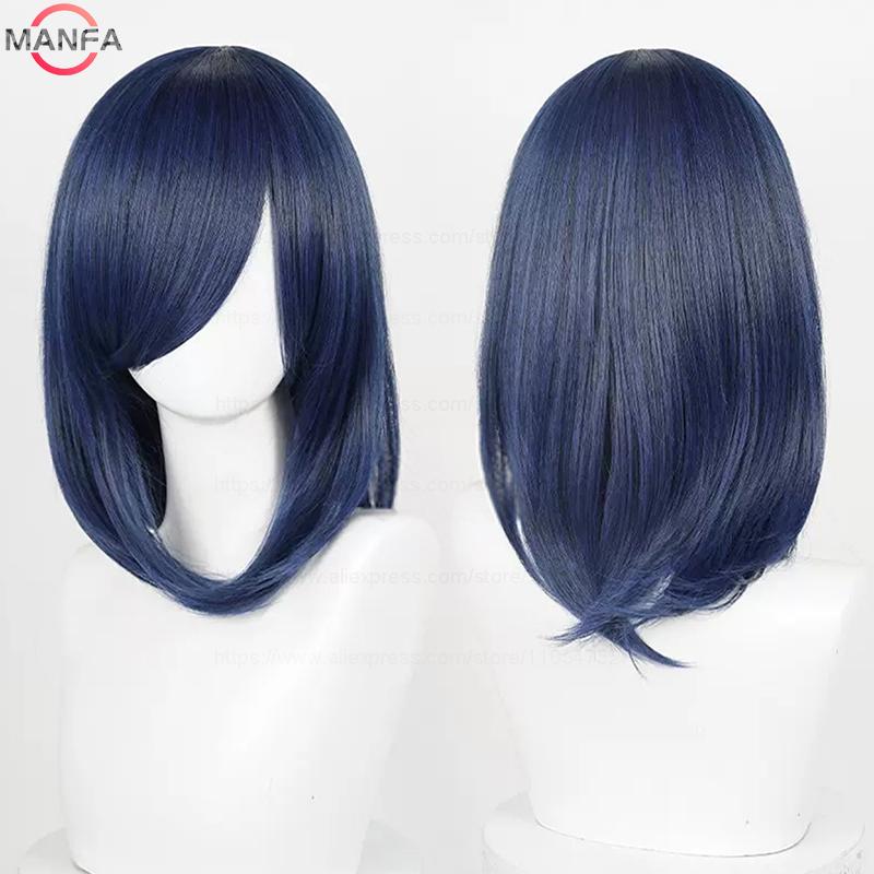 40cm Medium Basic Anime Cosplay Wig Bang Blond  Black White Red Pink Green Brown Gold Blue Heat Resistant Synthetic Hair Wigs