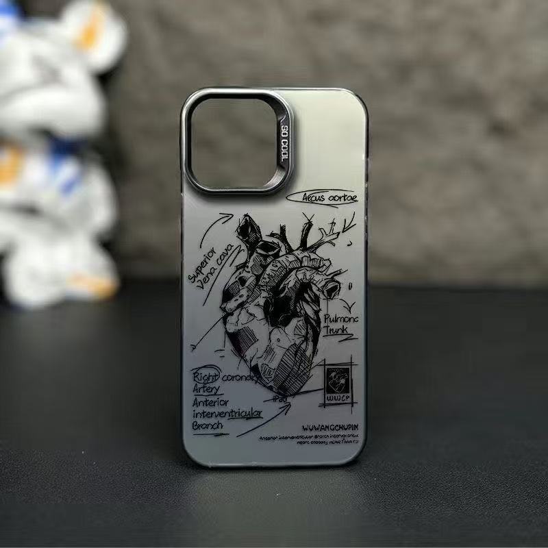

Креативный Кардиоваскулярный модель Сердце Медицинский Чехол для телефона Для iPhone 15 Pro Max 11 12 13 14 16 Pro XS XR 7 8 Plus Противоударный Чехол For iPhone 16 Pro чёрный