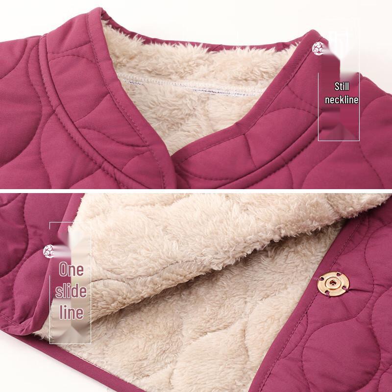 Elderly Women's Plush Lined Winter Vest