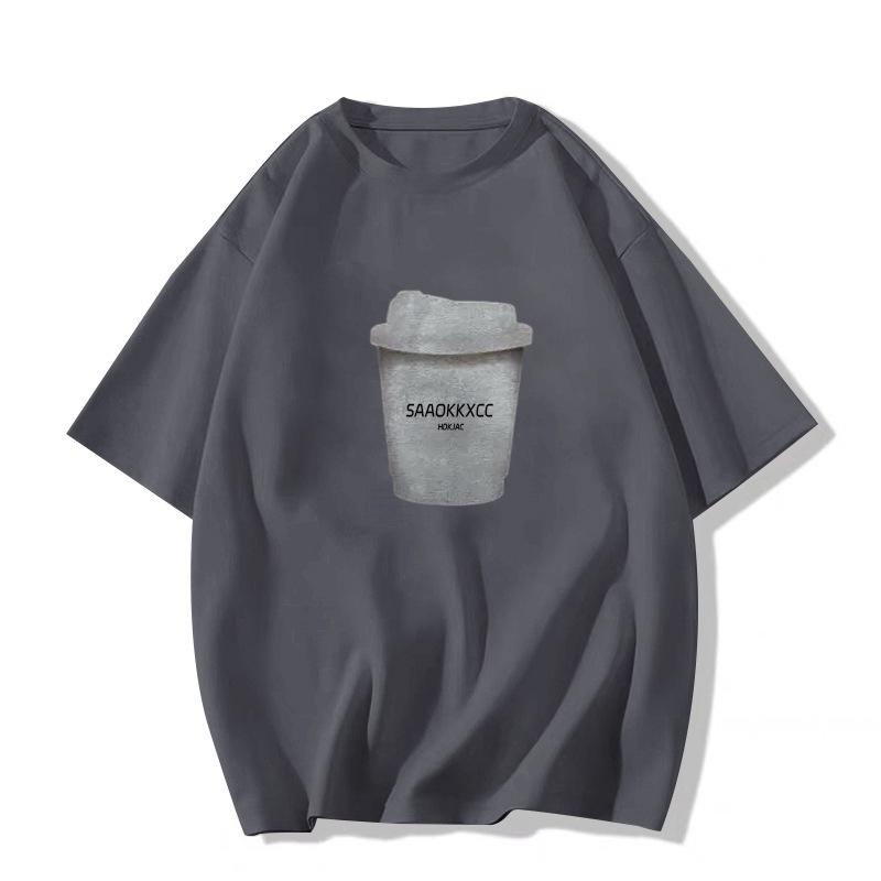 Women's Black Retro Oversized Cotton T-Shirt - Short Sleeve, Straight Shoulder, Summer Trend