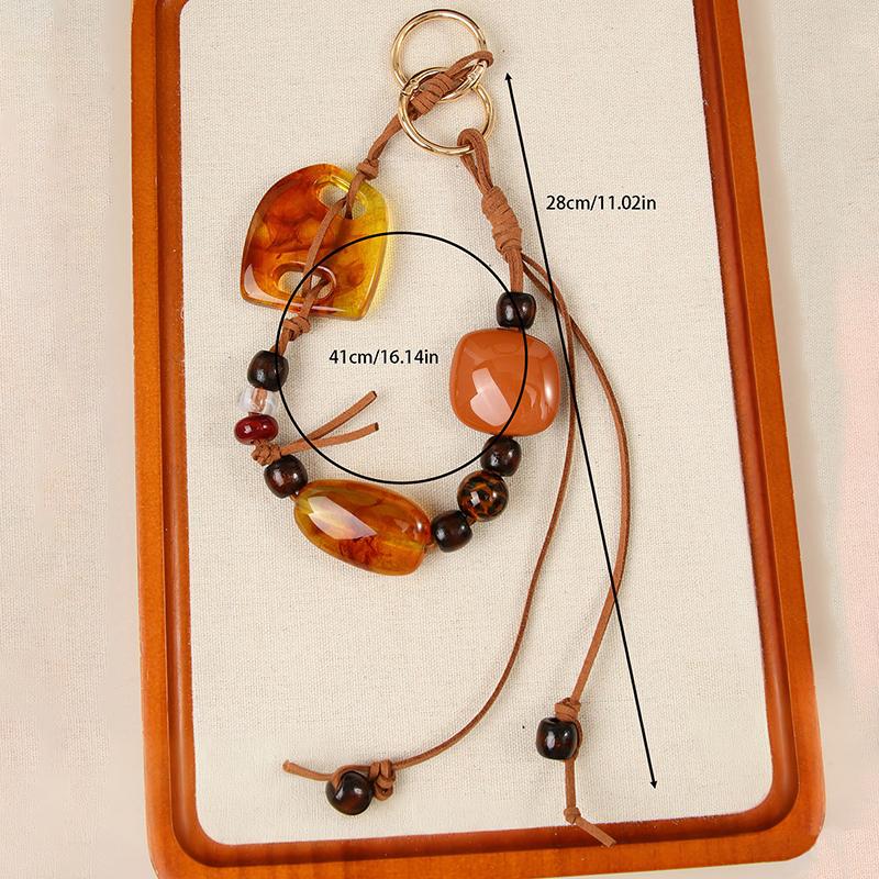 Colorful Resin Handbag Double Buckle Bead Hanging Tassel Amber Wristlet Purse Bag Belt Diy Bag Parts Accessories