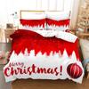 Christmas Duvet Cover Set King Size Snowflake Bells Pattern Festival Bedding Set Polyester Comforter Cover For Kids Boys Girls