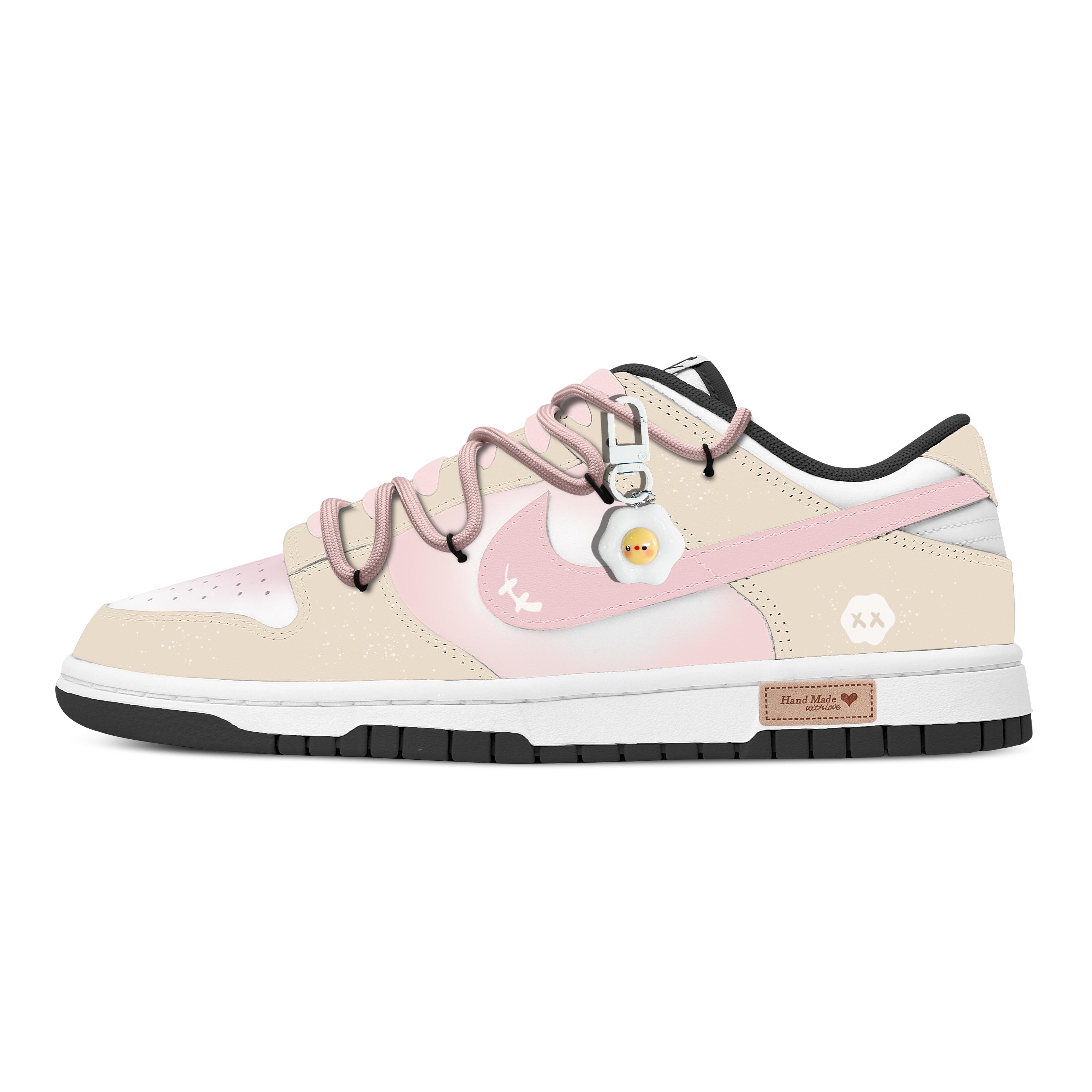 

Nike Dunk Dingding Cloud Abrasion Resistant Low top Skateboard Shoes Men s Beige White Pink DD1391-100(Team529-) 45