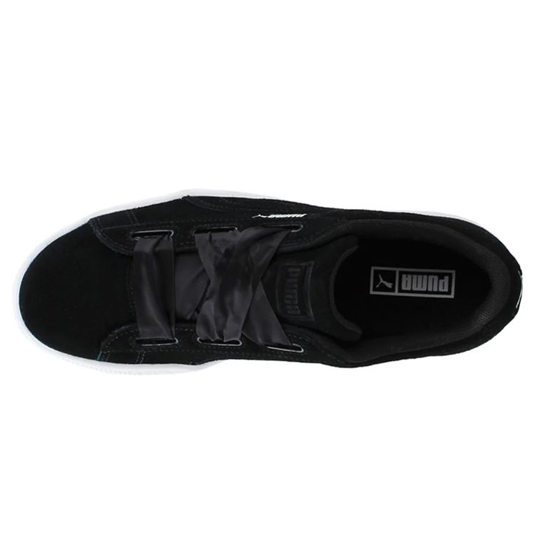 Puma Suede Heart Balance Lightweight Low-Top Kids Skate Shoes Kids Sneakers Black White 365009-03