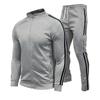 Outono inverno agasalho masculino zip up branco preto azul 2 peças conjuntos de roupas dos homens terno velo esporte moletom com capuz conjuntos de duas peças