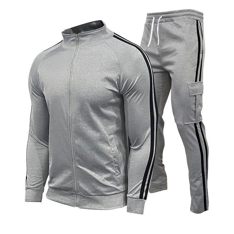 Outono inverno agasalho masculino zip up branco preto azul 2 peças conjuntos de roupas dos homens terno velo esporte moletom com capuz conjuntos de duas peças