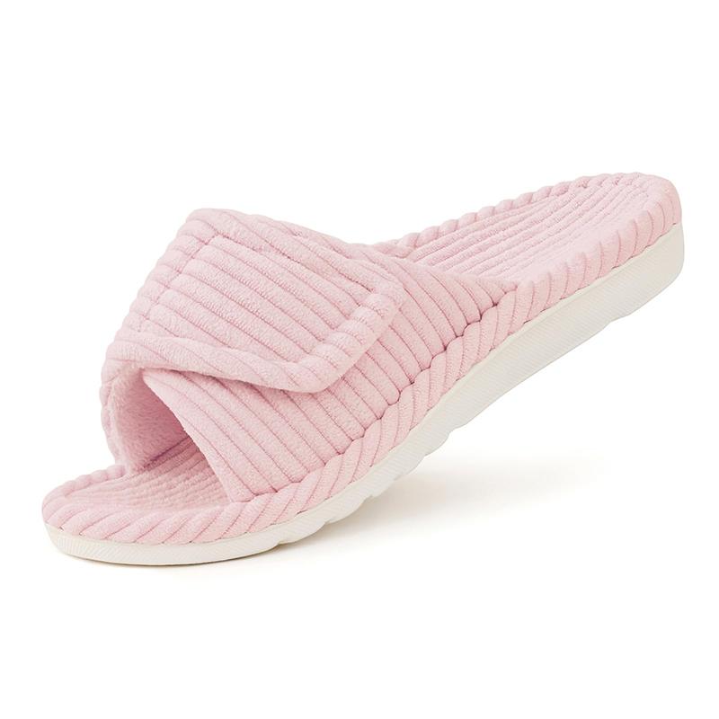 Fashion Kidmi Women Slippers Corduroy Bedroom Shoes with Arch Support Velcro Adjustable Women's Cotton Slippers House Slippers for Women