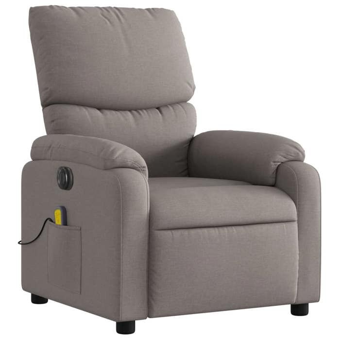 VidaXL Electric Reclining Massage Armchair Taupe Fabric 3204820
