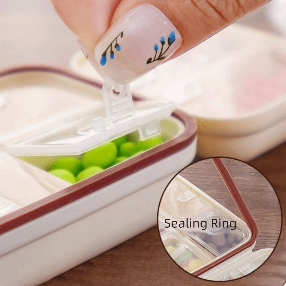 Sealed 10 Grids Pill Case Mini Pill Storage Box Medicine Storage Container  Home
