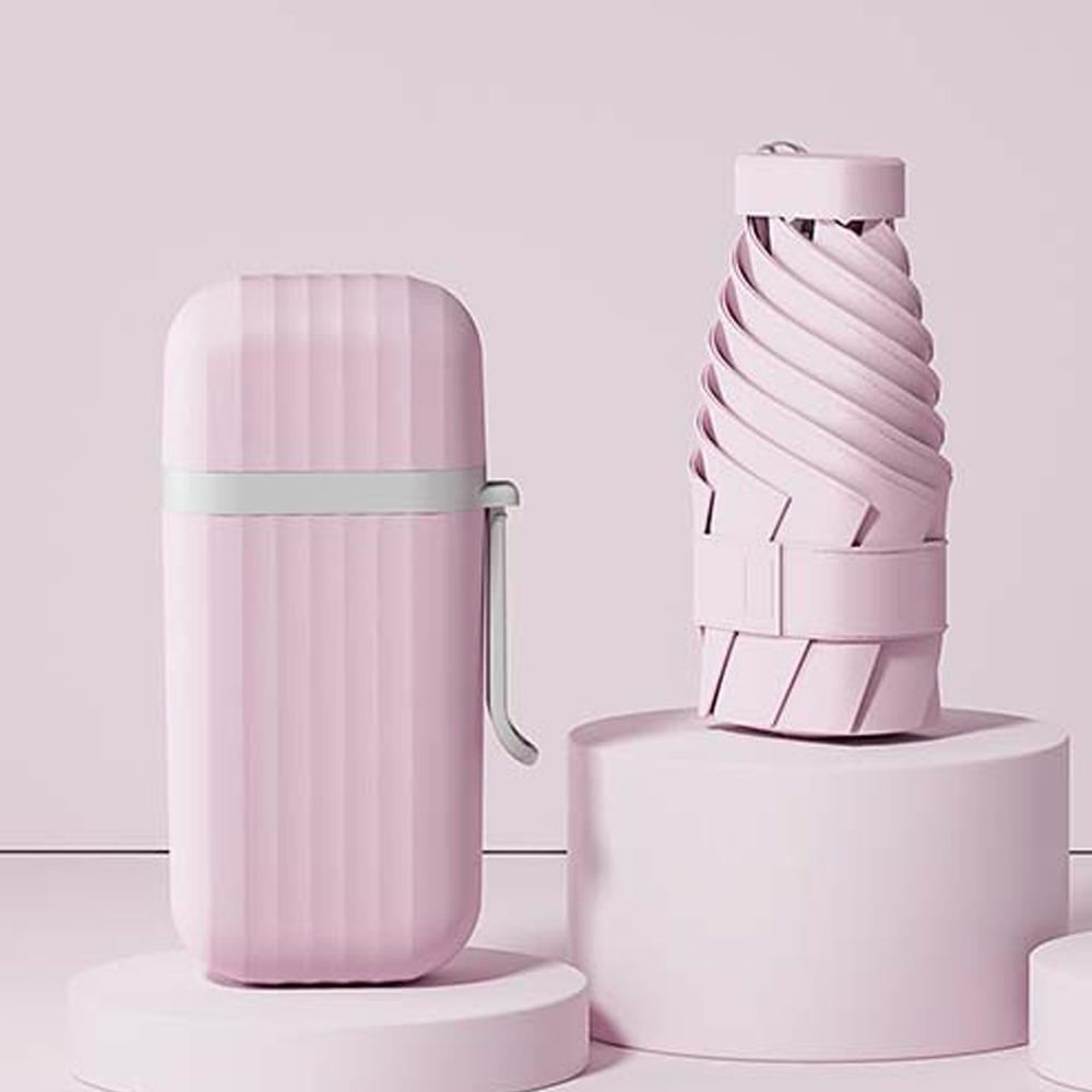 Solid Color Portable Capsule Umbrella Ultra-Light Dual-Use Umbrella  Outdoor Travel