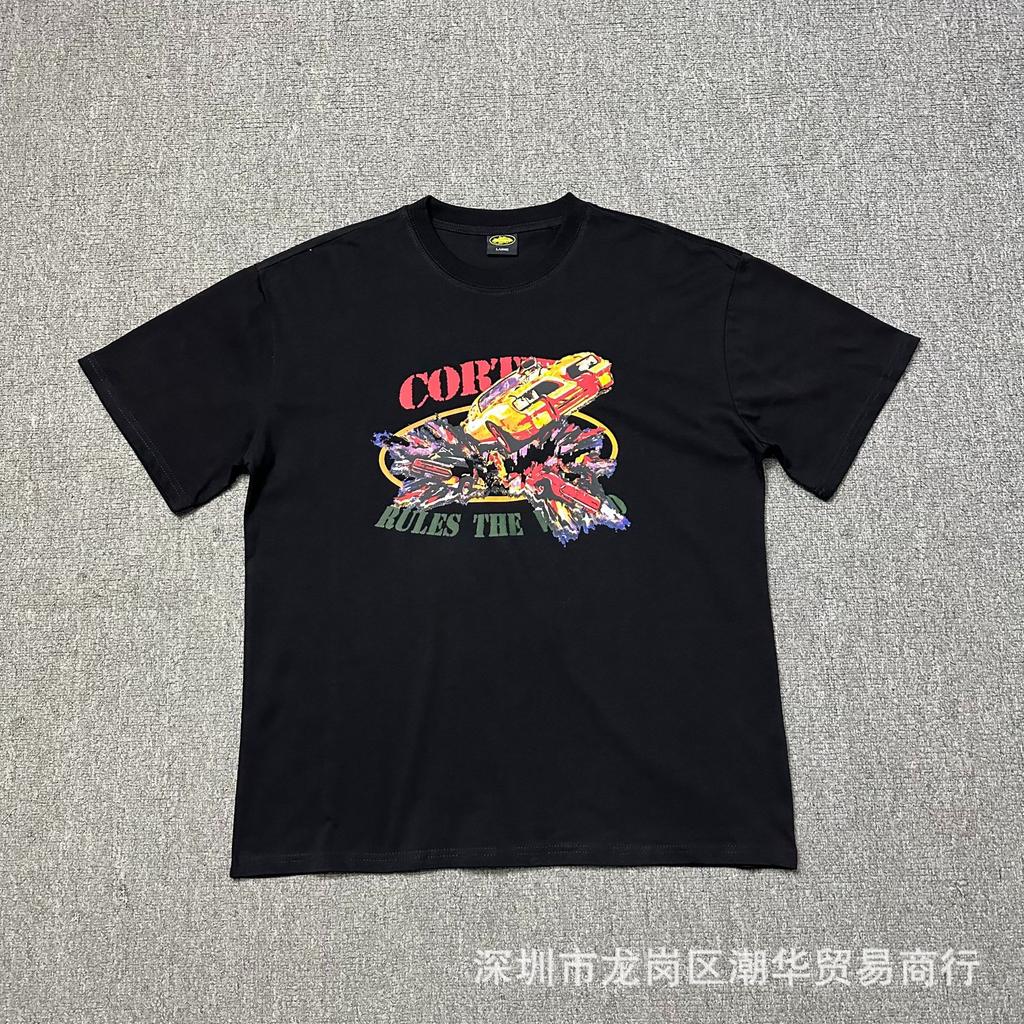 24 Cross-border European and American Tide Brand Corteiz Alcatraz Flying Car Short Sleeve T-Shirt Men's and Women's Loose Casual Short Sleeve Summer