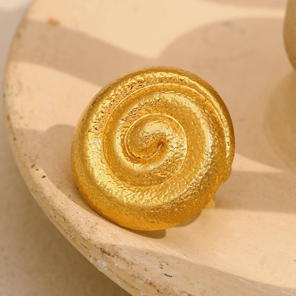 MamacitaSlay Exaggerated Thread Wide Resizable Ring 18K Gold Plated Stainless Steel Waterproof Jewelry 2026 New Design Gift