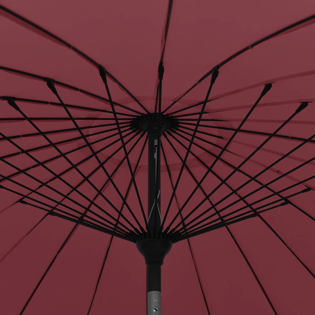 270 cm Aluminum Mast Sun Umbrella in Burgundy Red