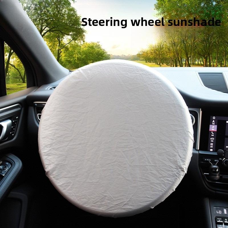 Car Steering Wheel Sun Block Silver Coated Cloth Sun Shade Cover Auto Steering Wheel Sheath Sunscreen Insulation Accessories