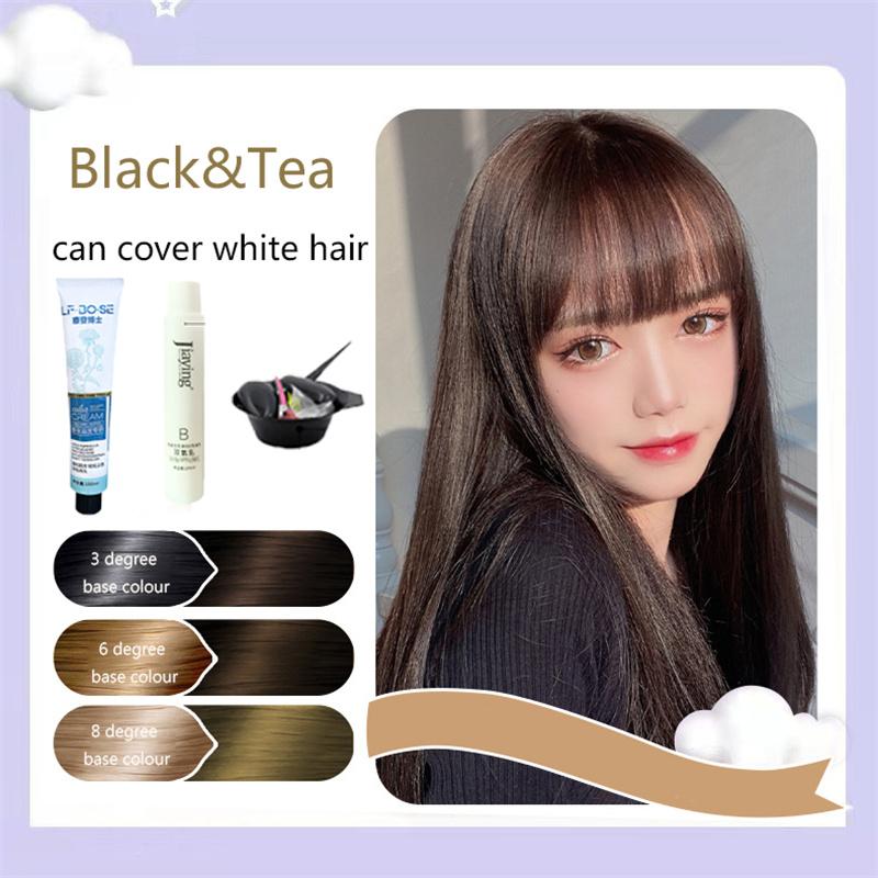 Modisches neues Haarfärbemittel mit Pflanzenextrakten für Männer, Frauen, Studenten, Haarfärbemittel in Schwarz, Blau und Braun, Haarfärbemittel-Set, Haarfärbemittel kann weißes Haar für ältere Menschen abdecken