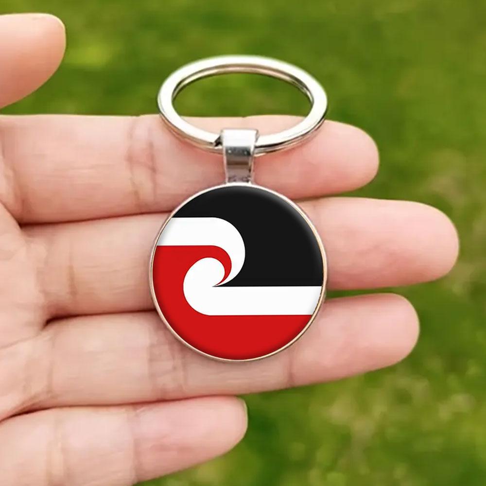 1PC New Zealand Maori Flag Keychain Durable DIY Car Keyring Accessories Souvenir Gift for Men Woman