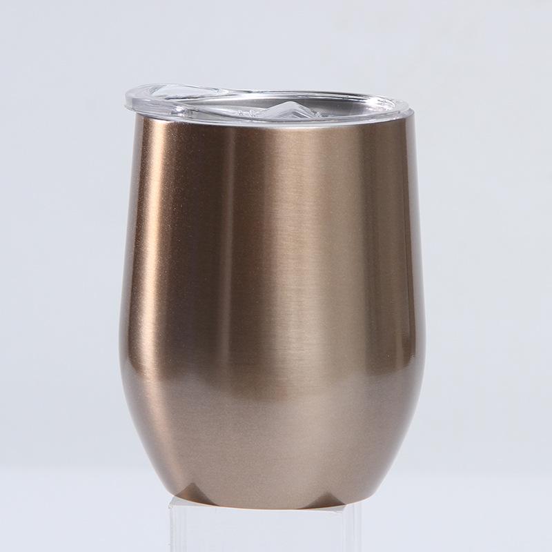 12oz Eierschalenförmiger U-förmiger Edelstahl-Vakuum-Weinbecher mit Bauchdesign