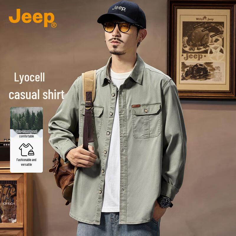 

Jeep Men s Tencel Lyocell Casual Shirt Jacket 3XL