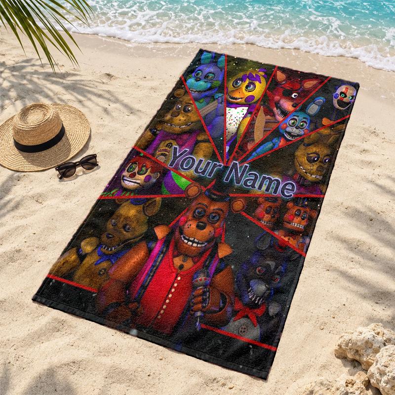 Five nights at freddy Custom Name Beach towels also serve as bath towels summer essential a musthave for the outdoors the beach and the pool