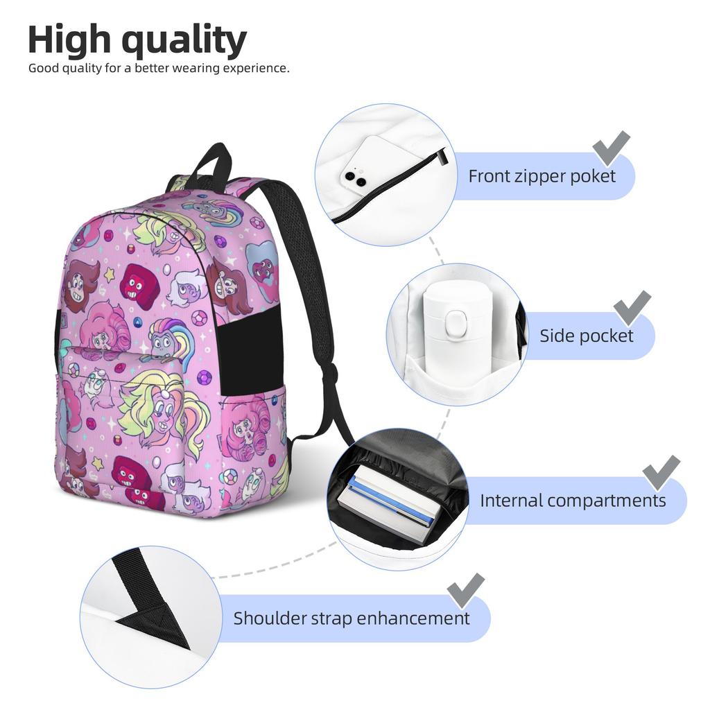 Crystal Gems Steven Universe Rucksack Pretty Rucksacks Girls Workout Plush Schoolbags Custom Rucksack Featuring Durable Construction