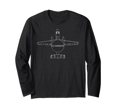 E2 Hawkeye AEW Flugzeug T-Shirt Geschenk Langarm-T-Shirt
