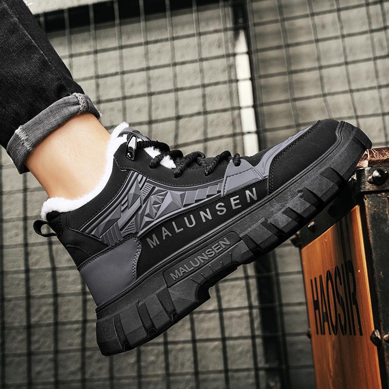 New Men's Hiking Casual Lightweight Anti Slip and Warm Shoes for Autumn and Winter Waterproof High Top Hiking Shoes Sports Shoes