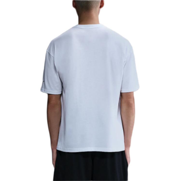 Nike Loose Fit Drop Shoulder Printed Crew Neck T-Shirt Men Tops White HJ3318-100