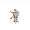 Bar Retrò Figura Bambola Chitarrista Donna Statua Ottone Vintage Modello Mini Figura Artigianale Ornamento da Scrivania Ufficio Decorazione Casa