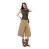 Trendy Summer Vintage Khaki Draped Loose Casual Cropped Capri Pants For Women Versatile Loose Straight Slimming Daily Bottoms