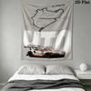 Nurburgring Wall Tapestry Aesthetic Wall Hanging Printed Fabric Blanket Decorative Tapestries for Bedroom Living Room Home Decor