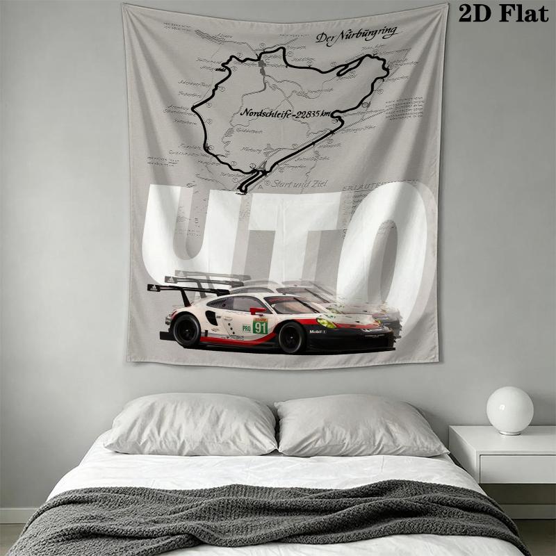 Nurburgring Wall Tapestry Aesthetic Wall Hanging Printed Fabric Blanket Decorative Tapestries for Bedroom Living Room Home Decor